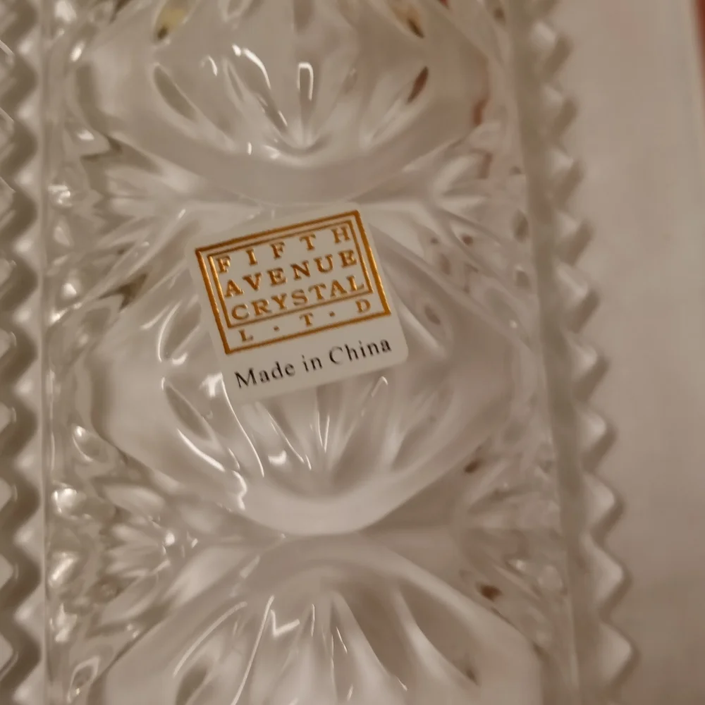 Crystal Glass Cracker Server ,on stand, Fifth Avenue Ltd  12